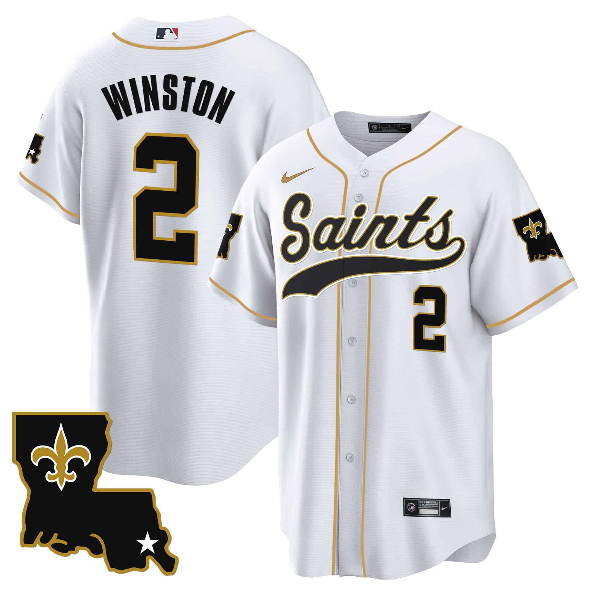 Men New Orleans Saints #2 Winston White 2024 Nike 1987 Legacy Cool Base NFL Jersey